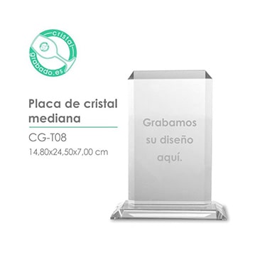 Placa cristal mediana para personalizar